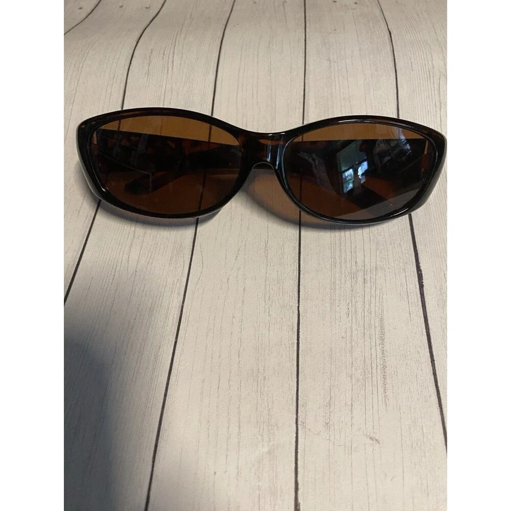 Solar Shield Andrea Fits Over Sunglasses Polarized Oval Brown Tortoise